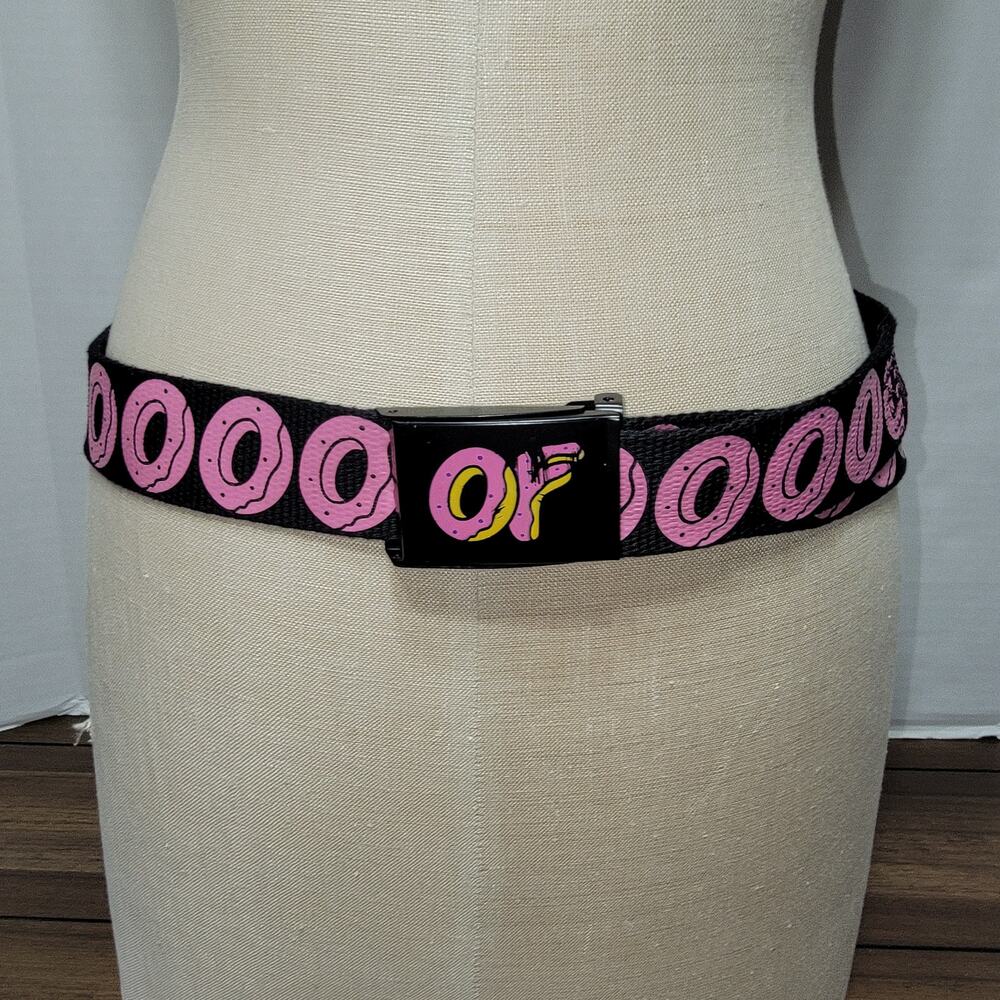 Tyler The Creator Odd Future Black & Pink Donut Belt 48"